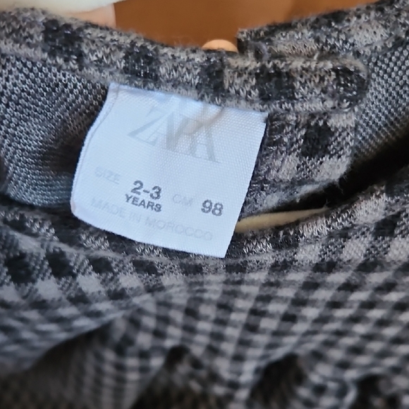 Zara Kids Gray Checkered Dress, Warm Flannel Like - Picture 2 of 5